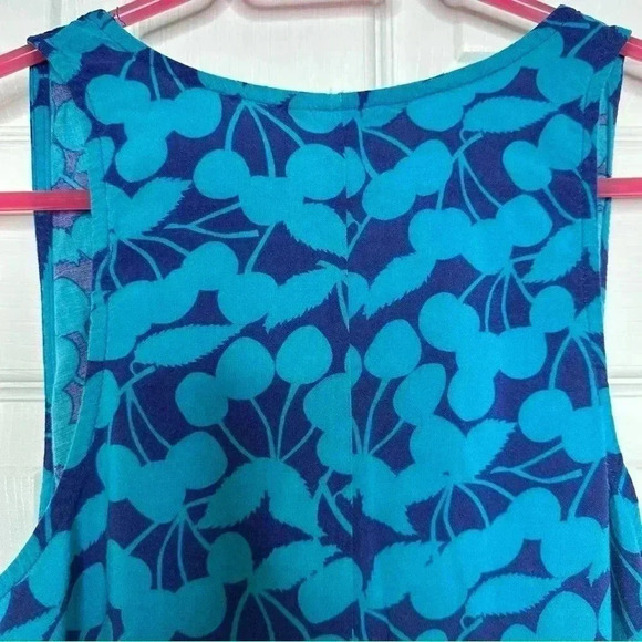 George Midi Dress Tie  Waist Blue Floral Size Medium - Picture 16 of 16